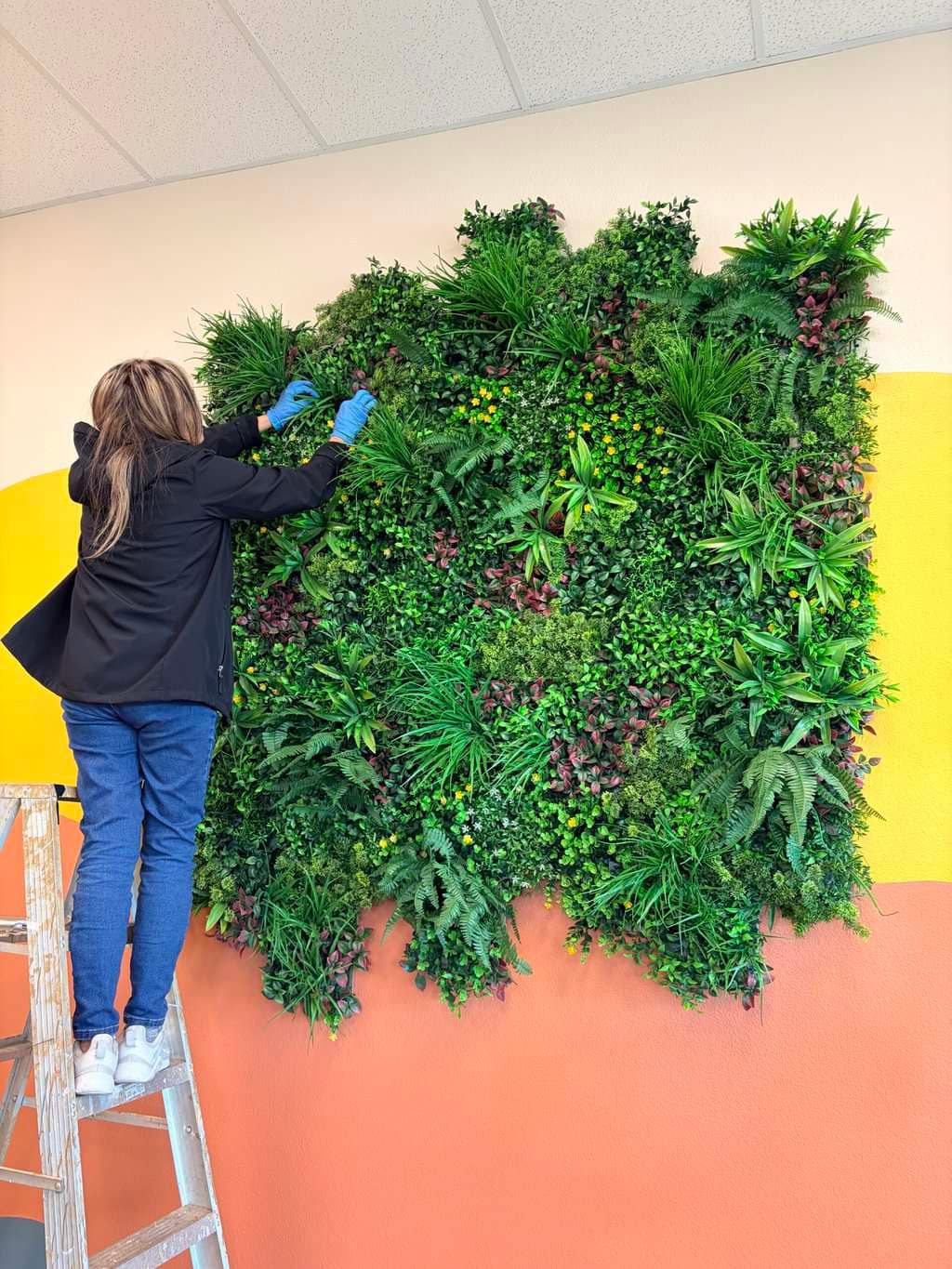 Commercial Artificial Country Fern Green Wall Country Fern Garden Green Wall