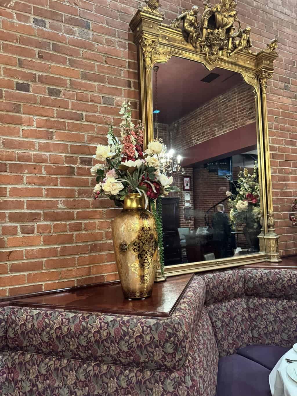 Artificial floral arrangement in Fine Dining Restaurant