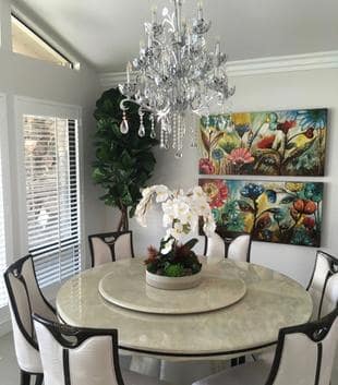 Silk white orchids, emphasizing elegance and interior design