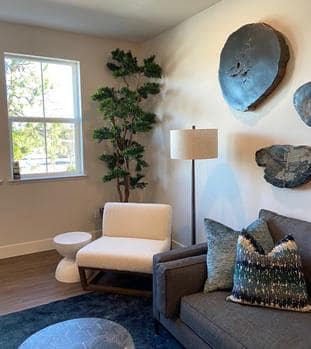 Custom podocarpus tree in residential home