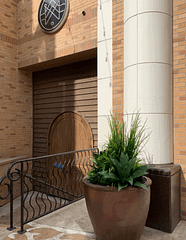 UV resistant Outdoor grasses and succulents with rocks and liquid illusion to minimize vandalism. Next door to Crest Theater. artificial UV resistant Outdoor grasses and succulents
