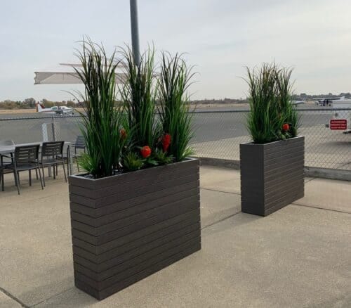 Sacramento Executive Airport with outoor artificial grasses commercial outdoor plantscapes installation