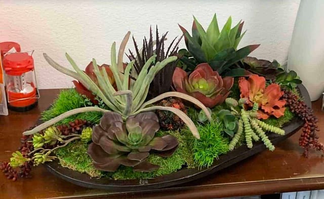 Artificial Succulents on Platter Artificial Succulents on Platter