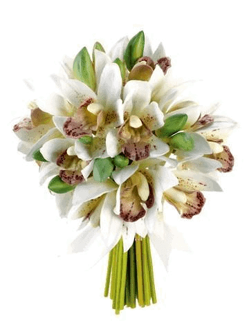 silk Cymbidium Bouquet, silk bridal flowers