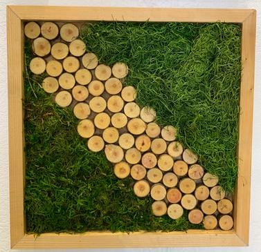 Preserved moss wall art