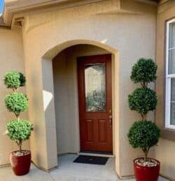 Outdoor Triple Ball Topiary Trees, fake topiary trees