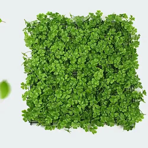 Faux boxwood panel for garden, patio, or interior decoration, lush green artificial greenery.