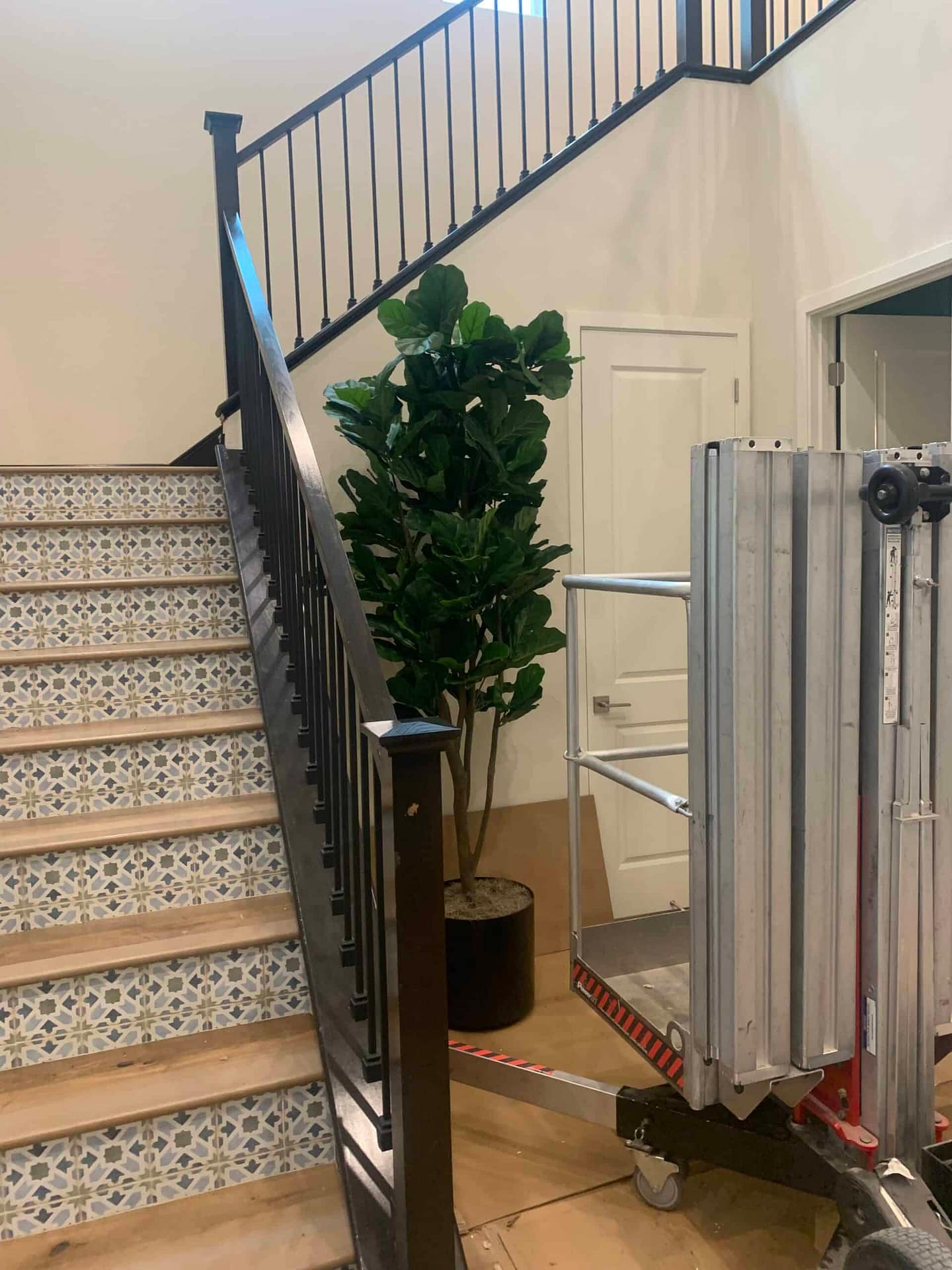8ft Fiddle Leaf Fig 8ft Fiddle Leaf Fig by stairwell artificial trees